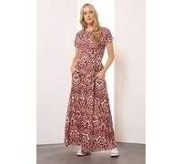 Long Tall Sally Tall Paisley Shirred Waist Maxi Dress Red 14