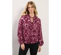 Long Tall Sally Tall Paisley Tie Blouse In Dark Pink Dark Pink 14