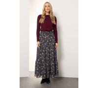 Long Tall Sally Tall Paisley Tiered Maxi Skirt In Black Black 20