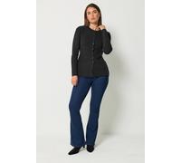 Long Tall Sally Tall Peplum Knitted Cardigan In Black Black