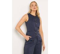 Long Tall Sally Tall Pinstripe Waistcoat In Mid Navy Mid Navy 12