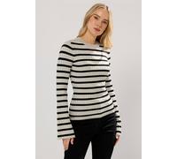 Long Tall Sally - LTS Tall Natural Brown Striped Ribbed Jumper - Women's