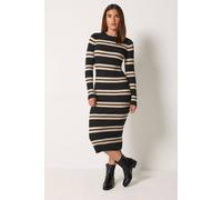 Long Tall Sally Tall Ribbed Knitted Midi Dress In Black Black
