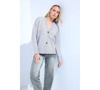 Long Tall Sally Women's Tall Seam Detail Knitted Cardigan Sweater in Light Blue | Size: 22/24