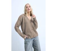 Long Tall Sally Tall Seam Detail Knitted Cardigan In Light Brown Light Brown 18-20