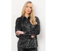 Long Tall Sally Tall Sequin Embellished Shirt In Black Black 12