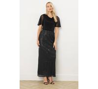 Long Tall Sally Tall Sequin Maxi Skirt In Black Black 8