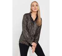 Long Tall Sally Tall Sequin Shirt In Brown Brown 8