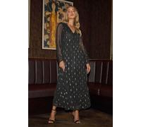 Long Tall Sally Tall Sequin Spot Smock Maxi Dress In Black Black 12