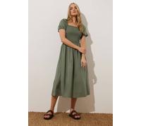 Long Tall Sally Tall Shirred Dress In Light Khaki Light Khaki 20