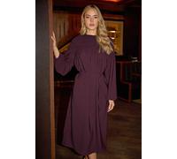 Long Tall Sally Tall Shirred Midi Dress In Purple Purple 10