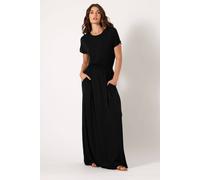 Long Tall Sally Tall Shirred Waist Maxi Dress In Black Black 8