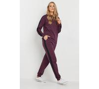 Long Tall Sally Tall Side Stripe Cuffed Joggers In Burgundy Burgundy 16