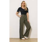Long Tall Sally Tall Side Stripe Trousers In Dark Green Dark Green 14L