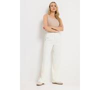Long Tall Sally Tall Side Stripe Wide Leg Trousers In Ivory Ivory 12L