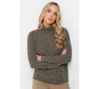 Long Tall Sally - LTS Tall Animal Print Soft Touch Roll Neck Jumper - Women's Brown