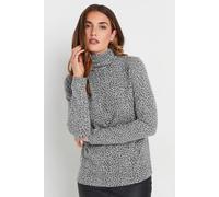 Long Tall Sally - Lts Tall Grey Soft Touch Animal Print Top - Women's