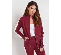 Long Tall Sally - Lts Tall Side Stripe Funnel Zip Sweatshirt - Women's Red