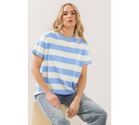 Long Tall Sally - LTS Tall White & Stripe Oversized T-Shirt - Women's