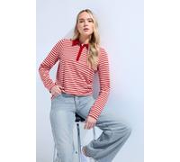 Long Tall Sally - LTS Tall Red & Stripe Polo T-Shirt - Women's