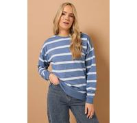 Long Tall Sally Tall Striped Crew Neck Sweatshirt In Blue Blue 16