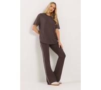Long Tall Sally Tall Striped Flare Leggings In Chocolate Chocolate