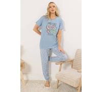 Long Tall Sally - Lts Tall Blue Summer Fruits 'Amalfi Coast' Slogan Pyjama Set - Women's