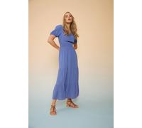 Long Tall Sally - LTS Tall Textured Balloon Sleeve Dress - Women's Blue