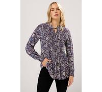 Long Tall Sally Tall Tie Neck Pintuck Blouse Multi 14