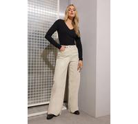 Long Tall Sally Tall Wide Leg Jeans In Cream Cream