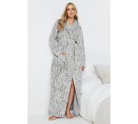 Long Tall Sally Tall Zebra Print Dressing Gown In Grey Grey 14-16