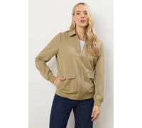 Long Tall Sally - Lts Tall Brown Pocket Bomber Jacket - Women's