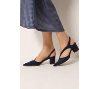 Long Tall Sally Women's Asymmetric Slingback Heel In Standard Fit in Dark Navy | Size: 8 Long Tall Sally Dark Navy 8