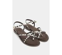 Long Tall Sally Women's Cross Strap Sandals In a Standard Fit in Brown | Size: 11 Long Tall Sally Brown 11