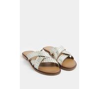 Long Tall Sally Women's Faux Leather Woven Mule Sandals In Standard Fit in Gold | Size: 9 Long Tall Sally Gold 9