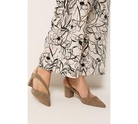 Long Tall Sally Women's Faux Suede Asymmetric Block Heels In Standard Fit in Brown | Size: 10 Long Tall Sally Brown 10