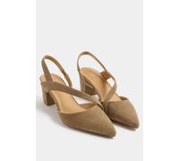 Long Tall Sally Women's Faux Suede Asymmetric Block Heels In Standard Fit in Brown | Size: 11 Long Tall Sally Brown 11