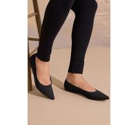 Long Tall Sally Women's Faux Suede Pointed Flats in Black | Size: 10 Long Tall Sally Black 10