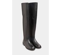 Long Tall Sally Women's Over The Knee Leather Boots in Black | Size: 12