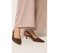 Long Tall Sally - LTS Brown Slingback Kitten Heel in Standard Fit - Women's