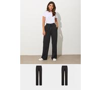 Long Tall Sally - LTS Tall 2 Pack Basic Wide Leg Joggers - Women's Black