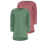 Long Tall Sally - LTS Tall 2 Pack & Blush Pink Henley Tops - Women's