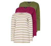 Long Tall Sally - LTS True Basics 3 Pack Tall & Green Cotton Long Sleeve T-Shirts - Women's