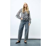 Long Tall Sally - LTS Tall Mid Acid Wash Barrel Leg Jeans - Women's Blue