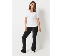 Long Tall Sally Women's Tall Cord Kick Flare Leggings in Black | Size: 14L