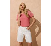 Long Tall Sally - LTS Tall Denim Bermuda Shorts - Women's White