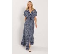 Long Tall Sally Women's Tall Ditsy Floral Button Maxi Dress in Mid Navy | Size: 16