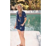 Long Tall Sally - Lts Tall Blue Embroidered Palm Tree Shorts - Women's
