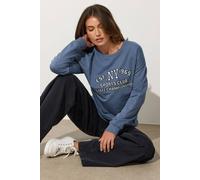 Long Tall Sally - Lts Tall 'Ny 1969' Slogan Sweatshirt - Women's Blue