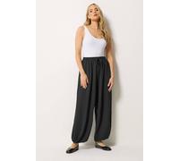 Long Tall Sally Women's Tall Gathered Hem Trousers in Black | Size: 12XL